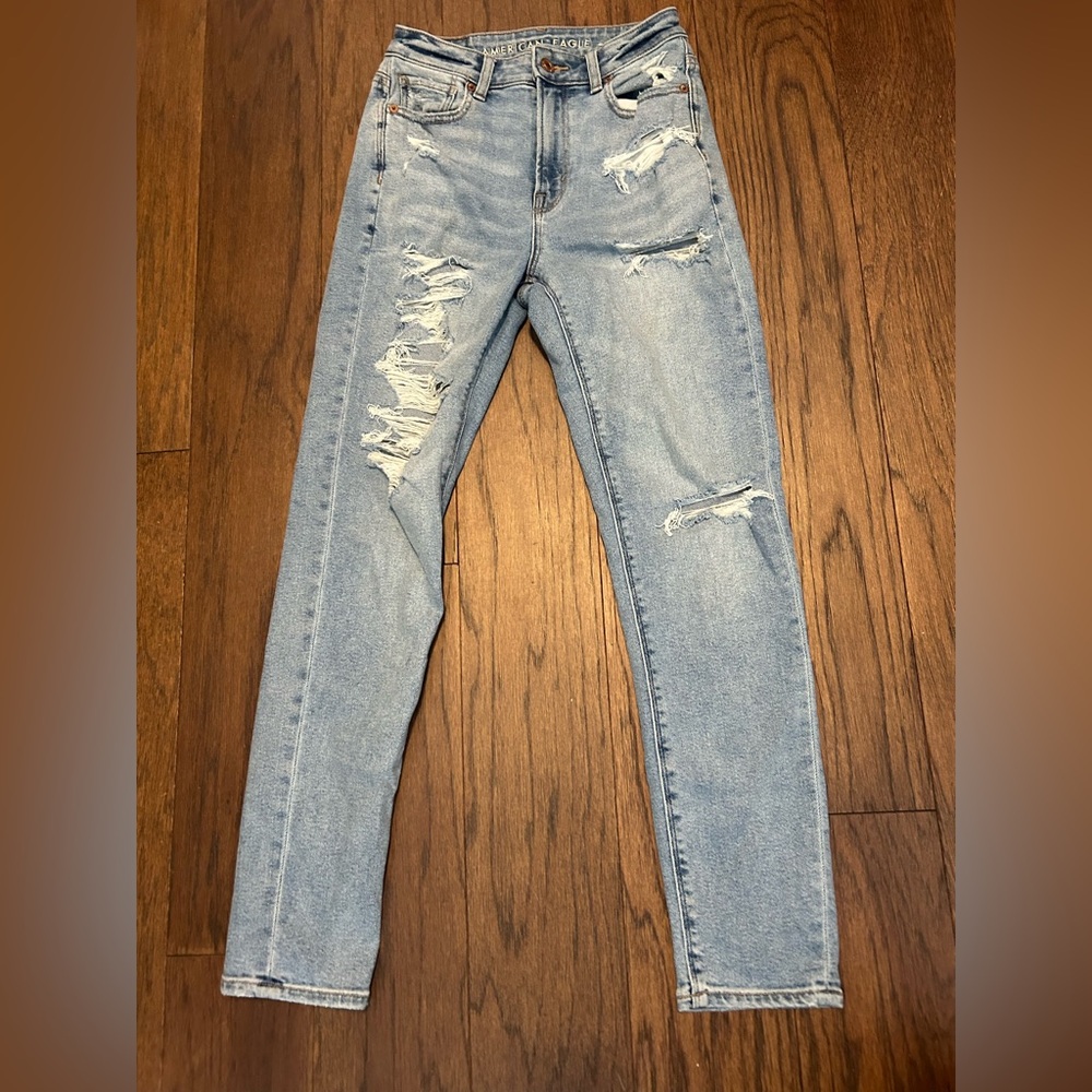 American Eagle Outfitters Distressed Ripped Mom Jeans
